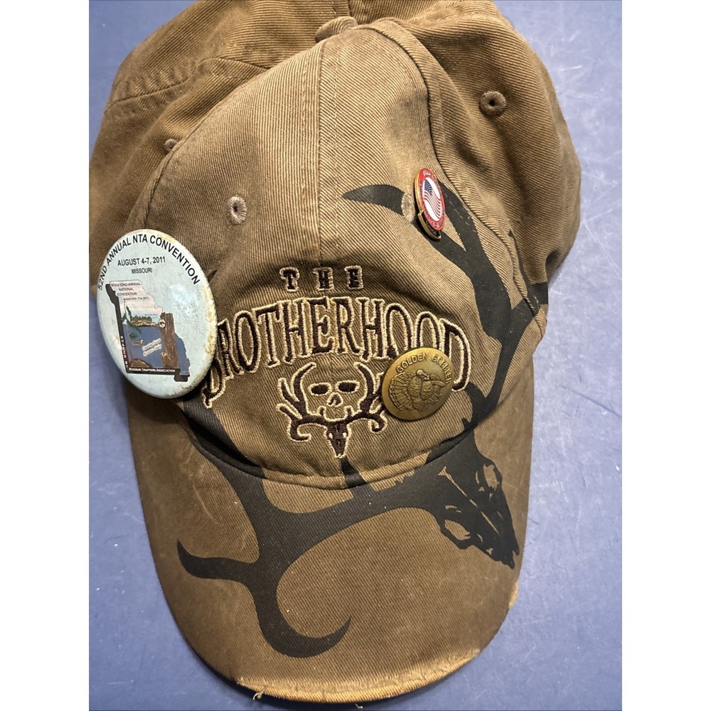 Bone Collector Brotherhood Hunting Hat Deer Skull Cap NTA Convention Pins